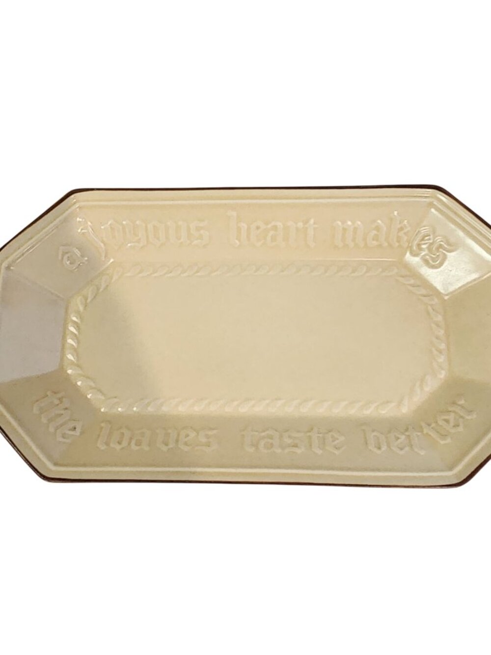 Vintage 1976 Pfaltzgraff Village 12" Bread Plate #528: "A Joyous Heart..."